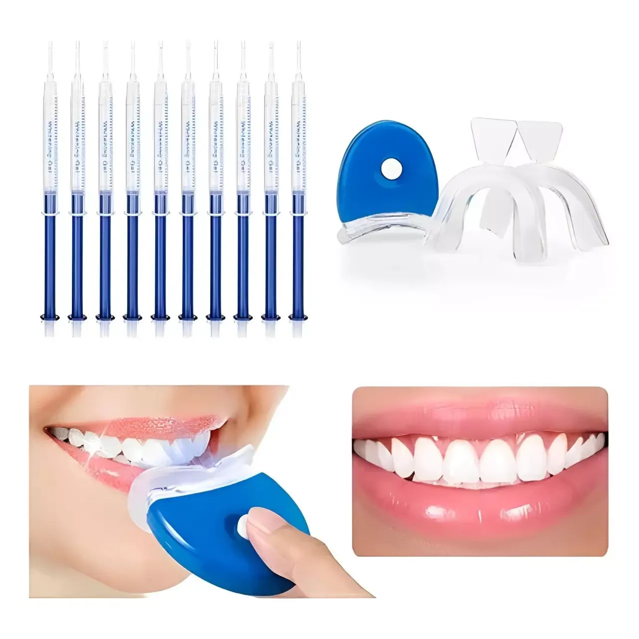 Kit Clareador Dental - Luz Led e Gel Branqueador de Dentes