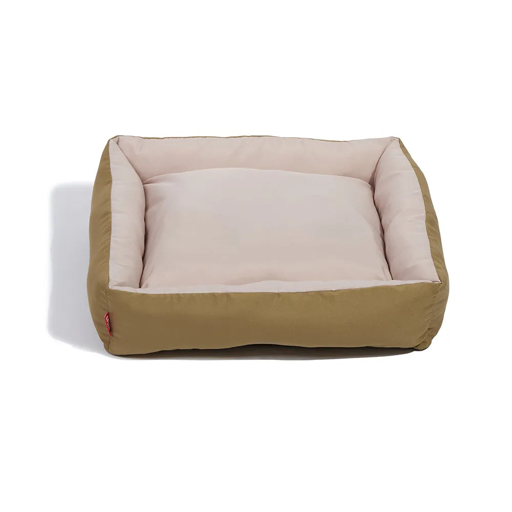 Cama Dupla Marrom com Bordas Acolchoadas para Cães e Gatos Spike