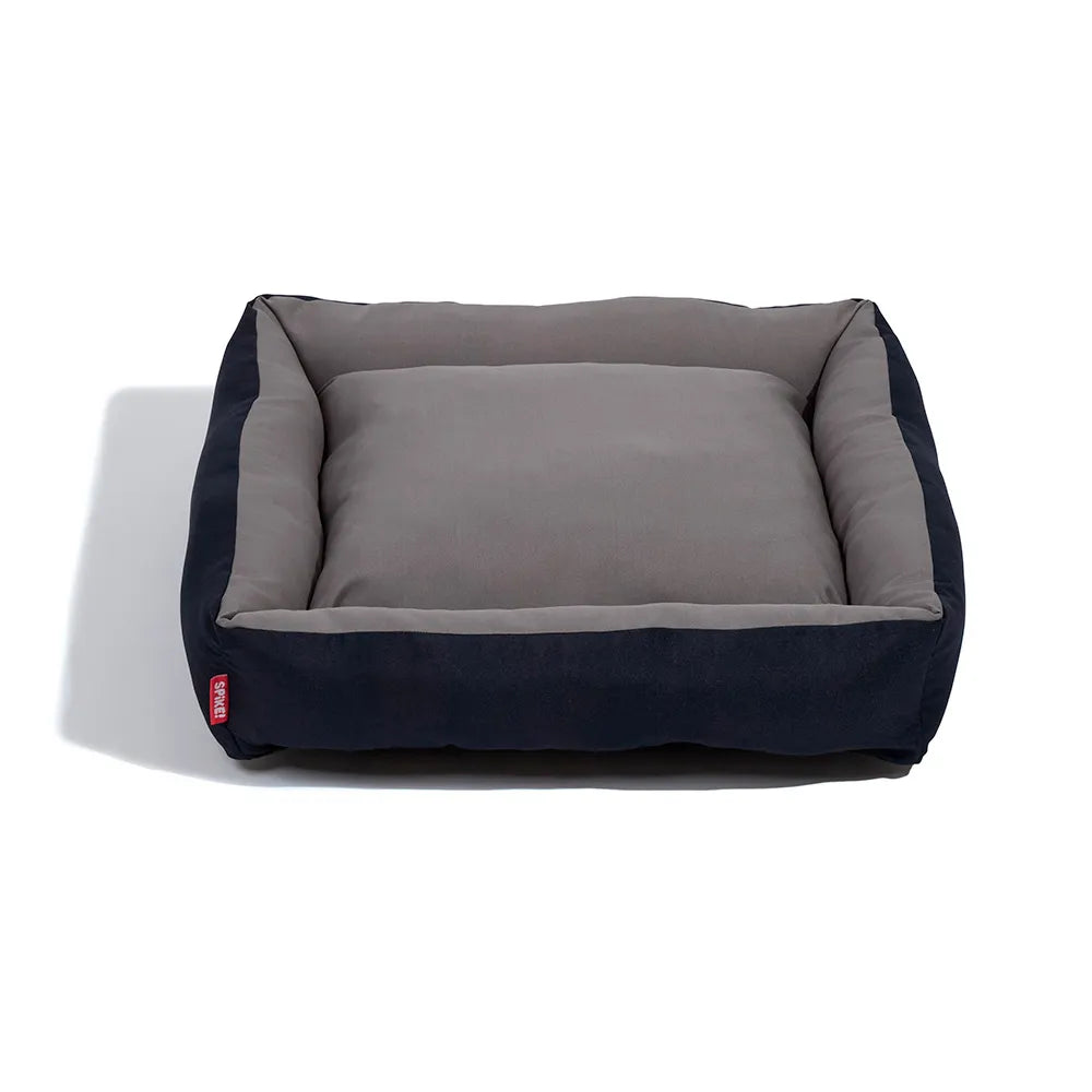 Cama Dupla Cinza com Bordas Acolchoadas para Cães e Gatos Spike