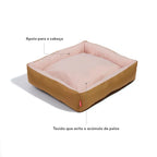 Cama Dupla Marrom com Bordas Acolchoadas para Cães e Gatos Spike