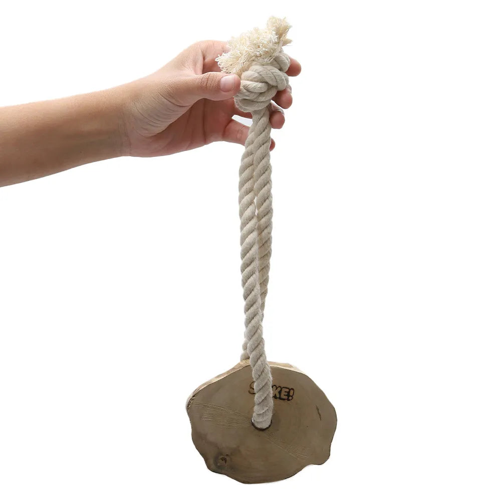 Brinquedo Mordedor de Madeira e Corda para Cães Spike Eco