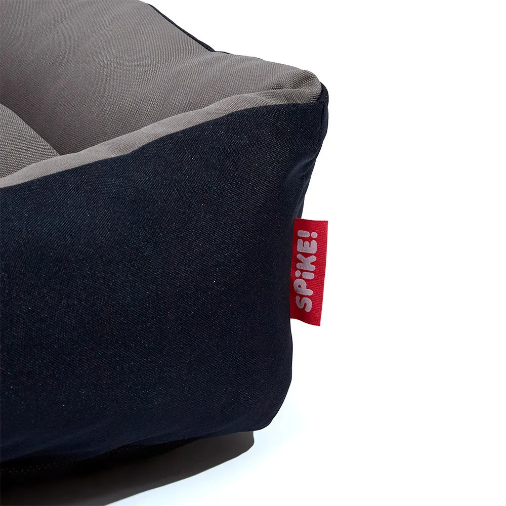 Cama Dupla Cinza com Bordas Acolchoadas para Cães e Gatos Spike